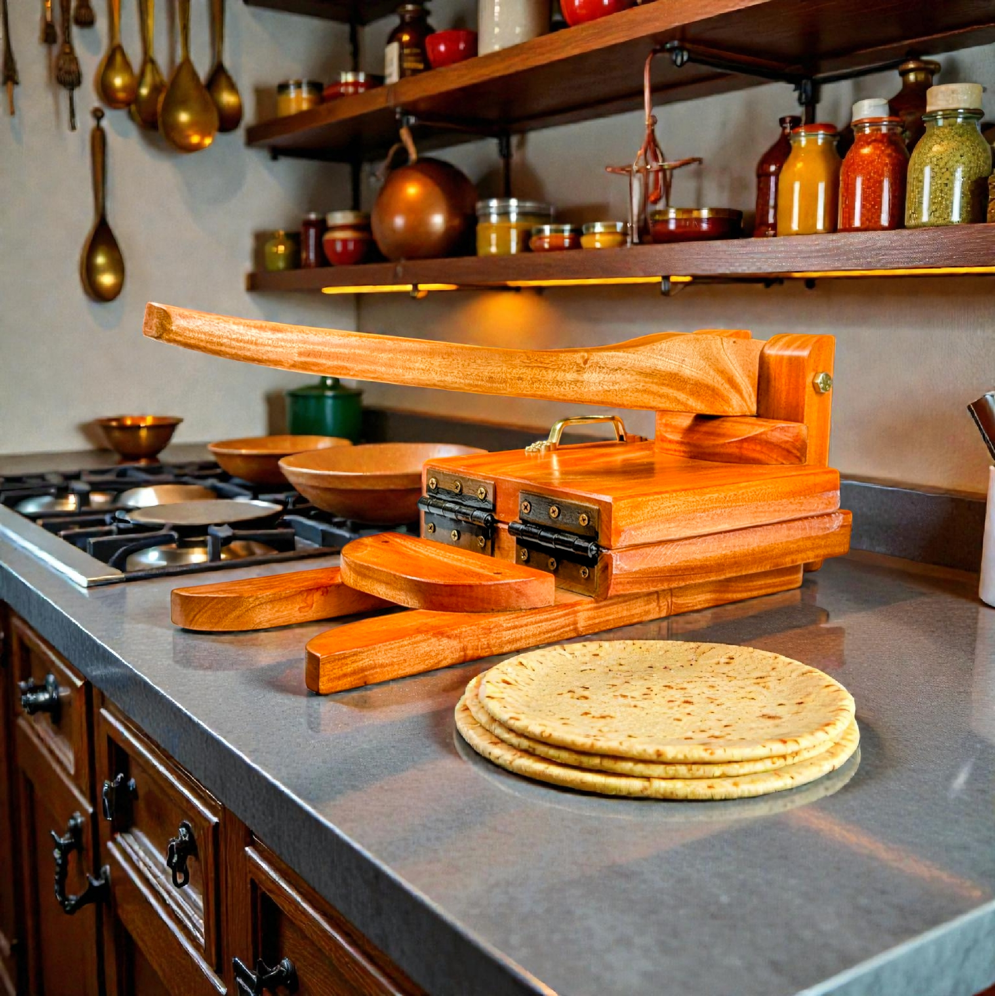ফ্যামেলি সাইজ কাঠের রুটি মেকার (Wooden Roti Maker)